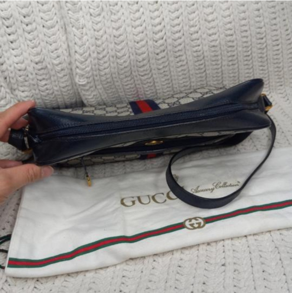 Authentic Vintage Gucci GG Monogram Supreme Sherry Web Ophidia Camera Crossbody - Picture 7 of 10